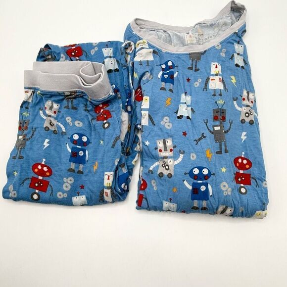 Little Sleepies Bamboo Long Sleeve Pajama Set - Robots - US Kids 12/14 - Picture 1 of 6